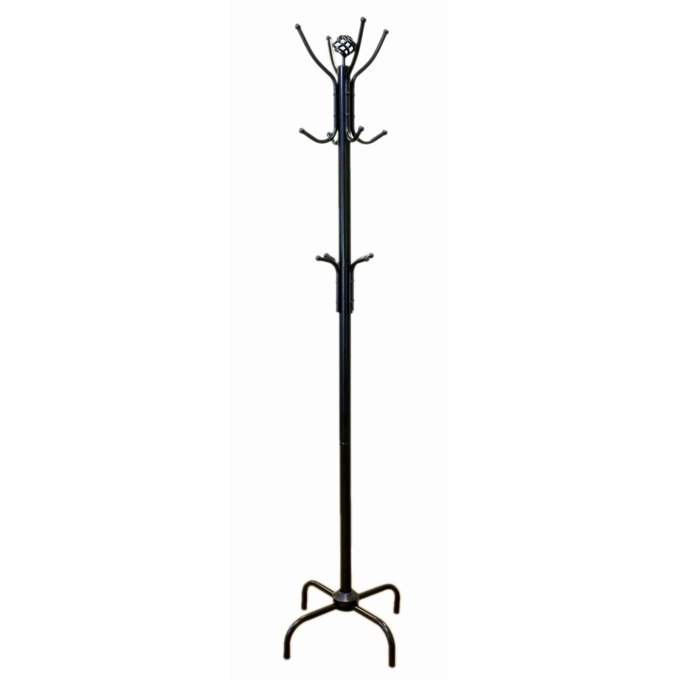 Two Tier Black Metal Coat Rack Hat Rack For Stylish Entryway Storage-0