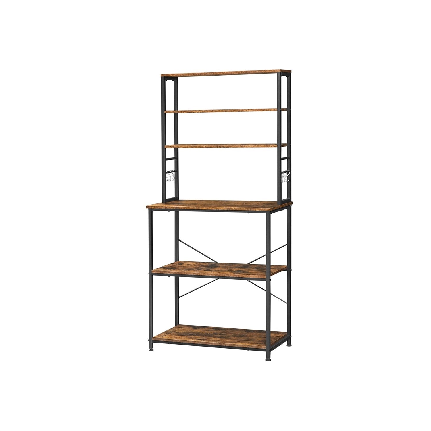 Farmhouse 6 Tier Industrial Utility Kitchen Bakers Rack Microwave Stand-1