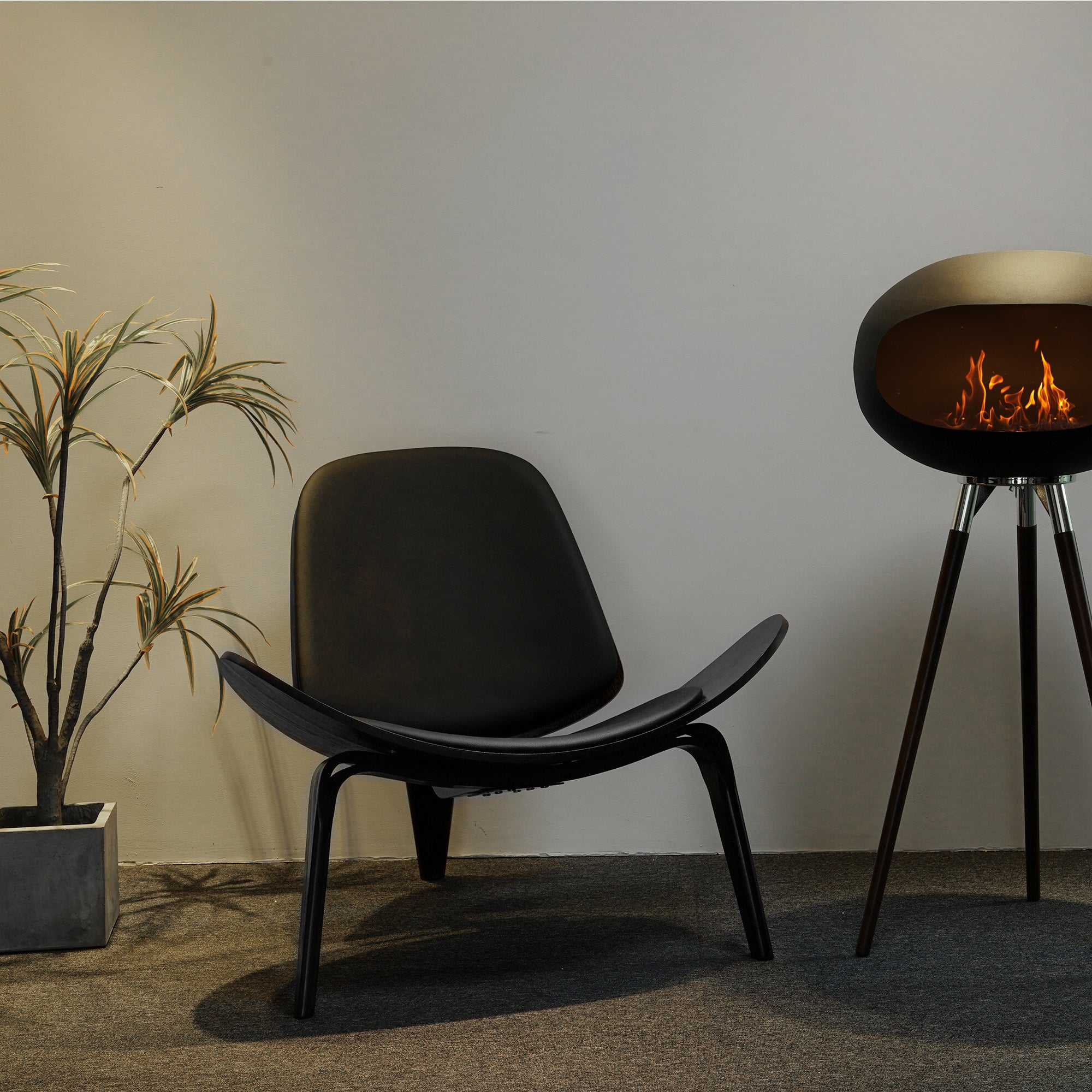 Tripod Indoor + Outdoor Ethanol Fireplace-2