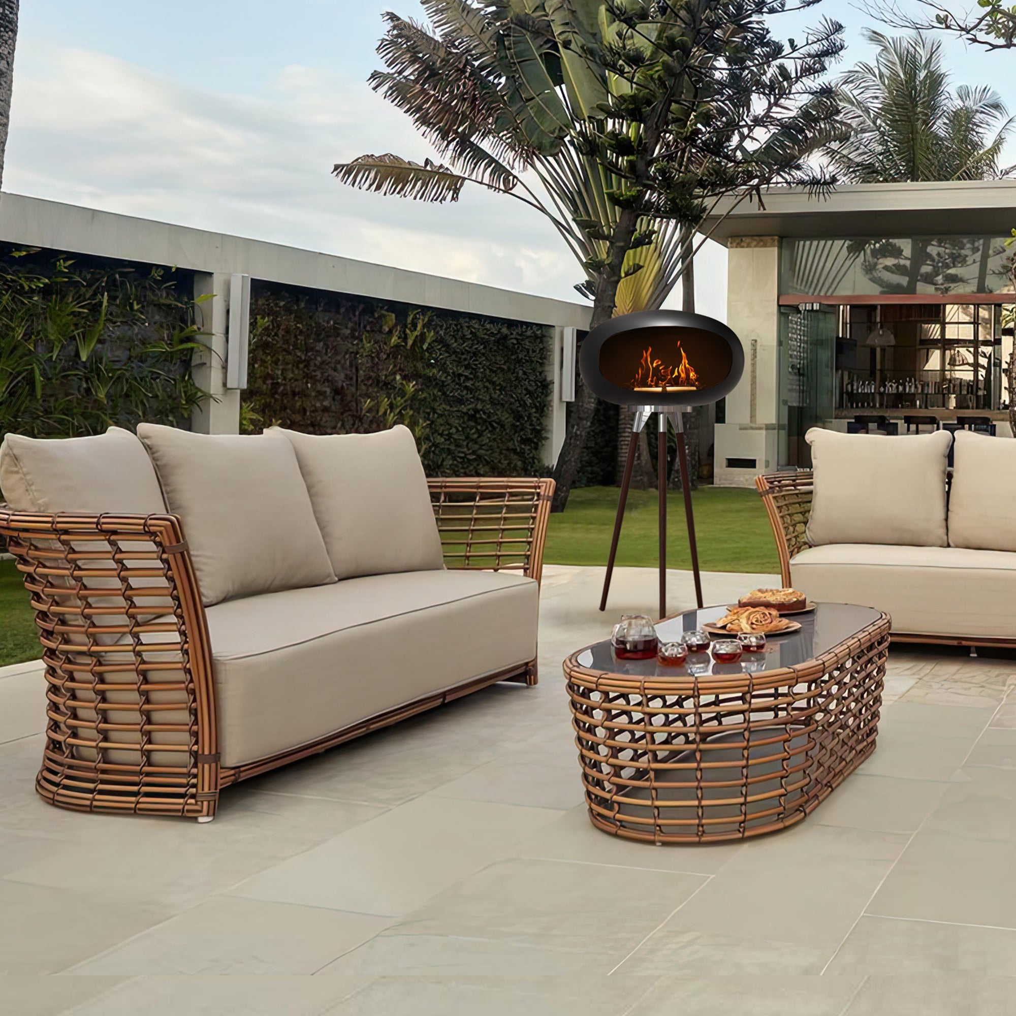 Tripod Indoor + Outdoor Ethanol Fireplace-4