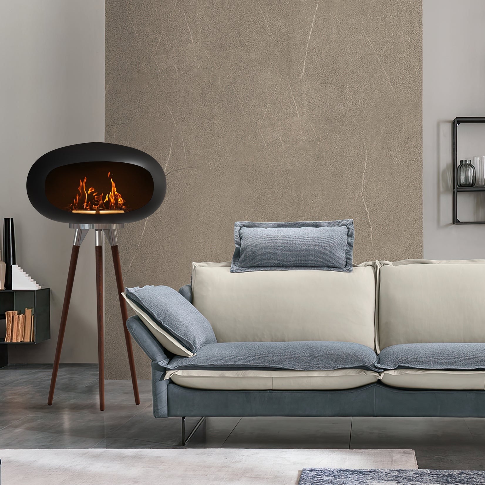 Tripod Indoor + Outdoor Ethanol Fireplace-5