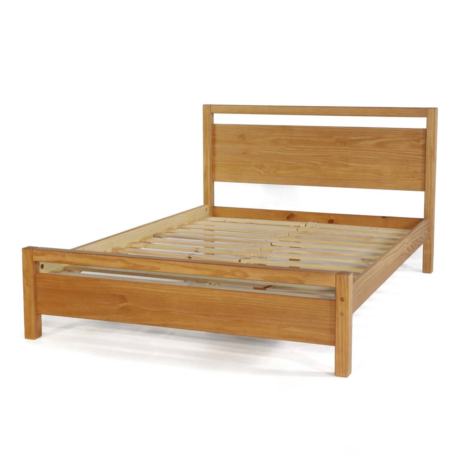 Full size Farmhouse Solid Wood Platform Bed Frame with Headboard Footboard-2