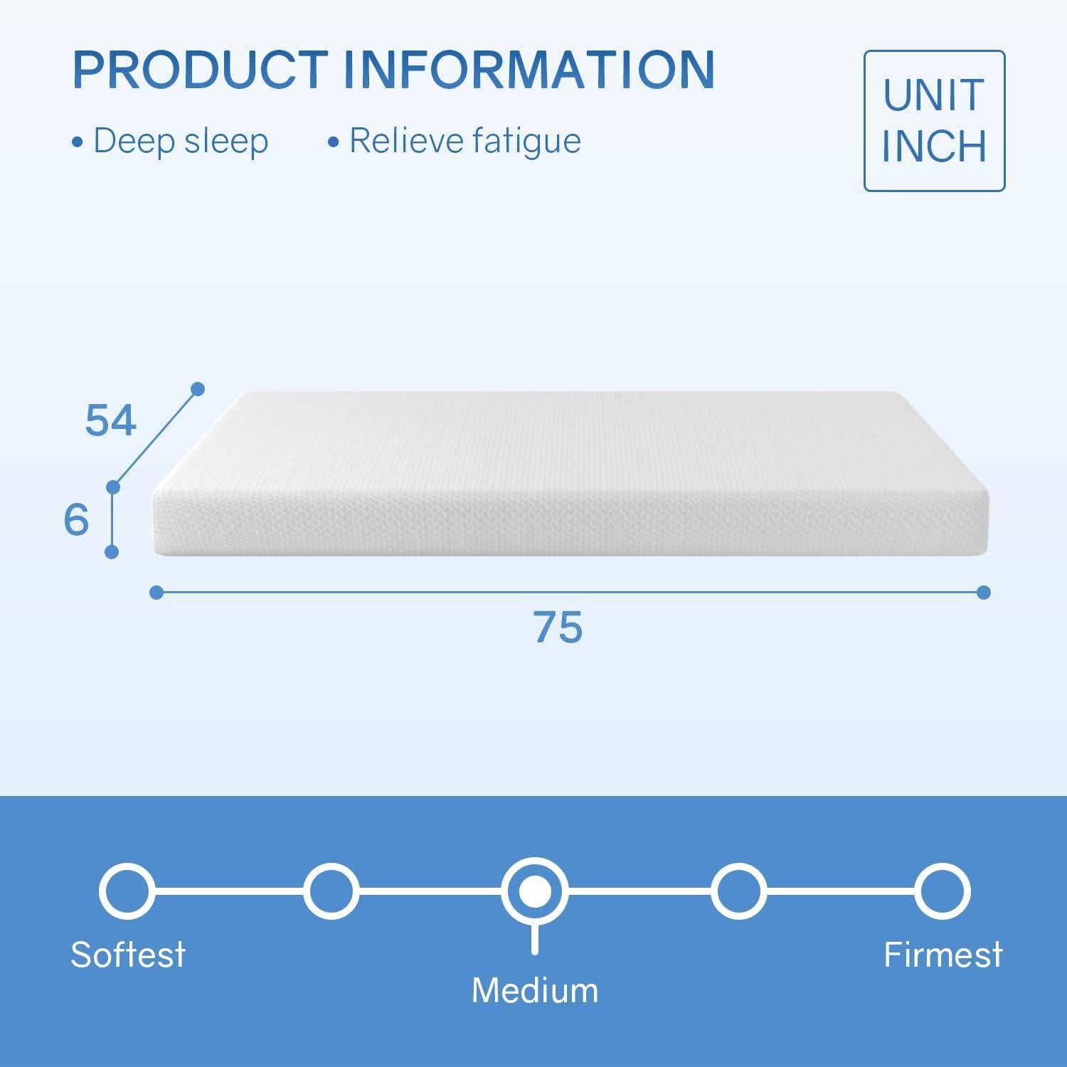 Full size 6-inch Thick Medium Firm Cool Gel Memory Foam Mattress-4