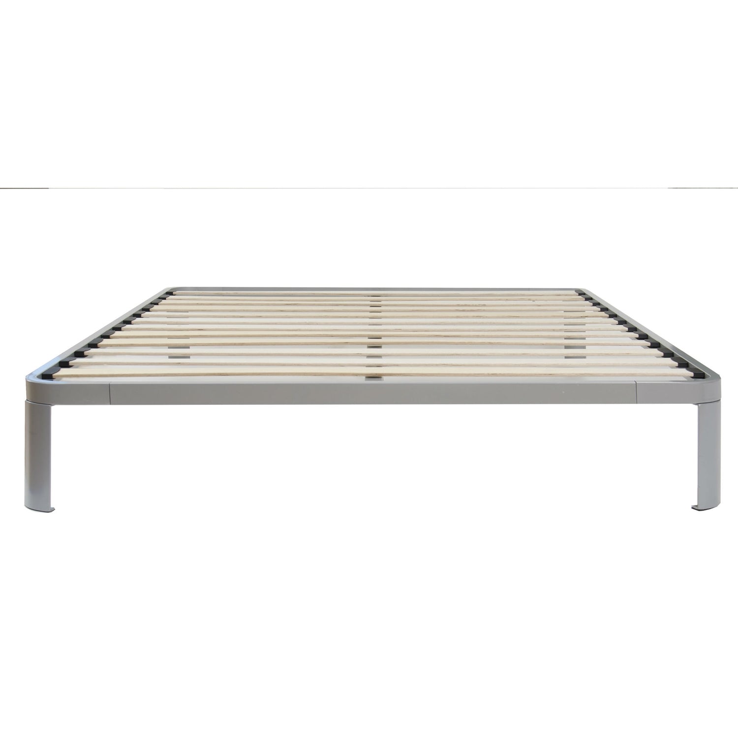 Full size Luna Metal Platform Bed Frame with Wooden Slats-0