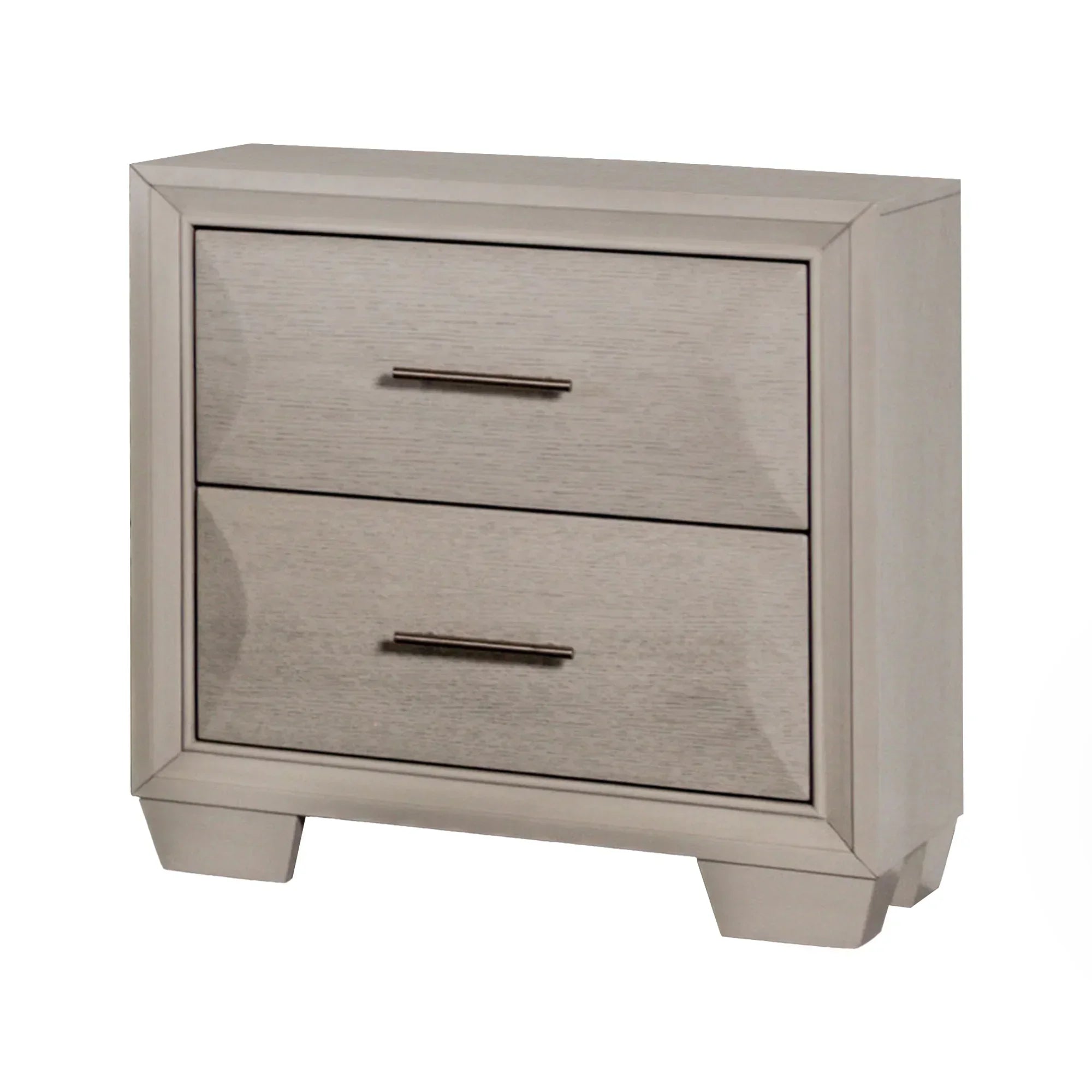 Hinwitz Transitional Solid Wood 2-Drawer Nightstand
