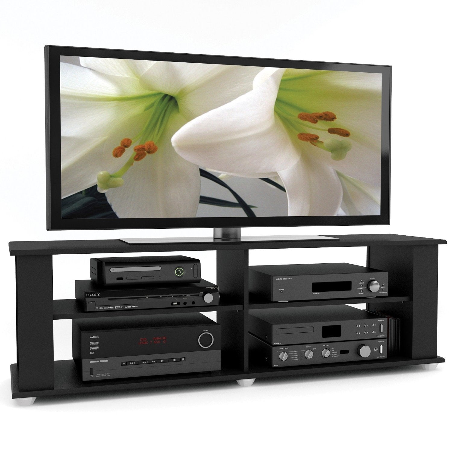 Modern Black TV Stand - Fits up to 68-inch TV-0