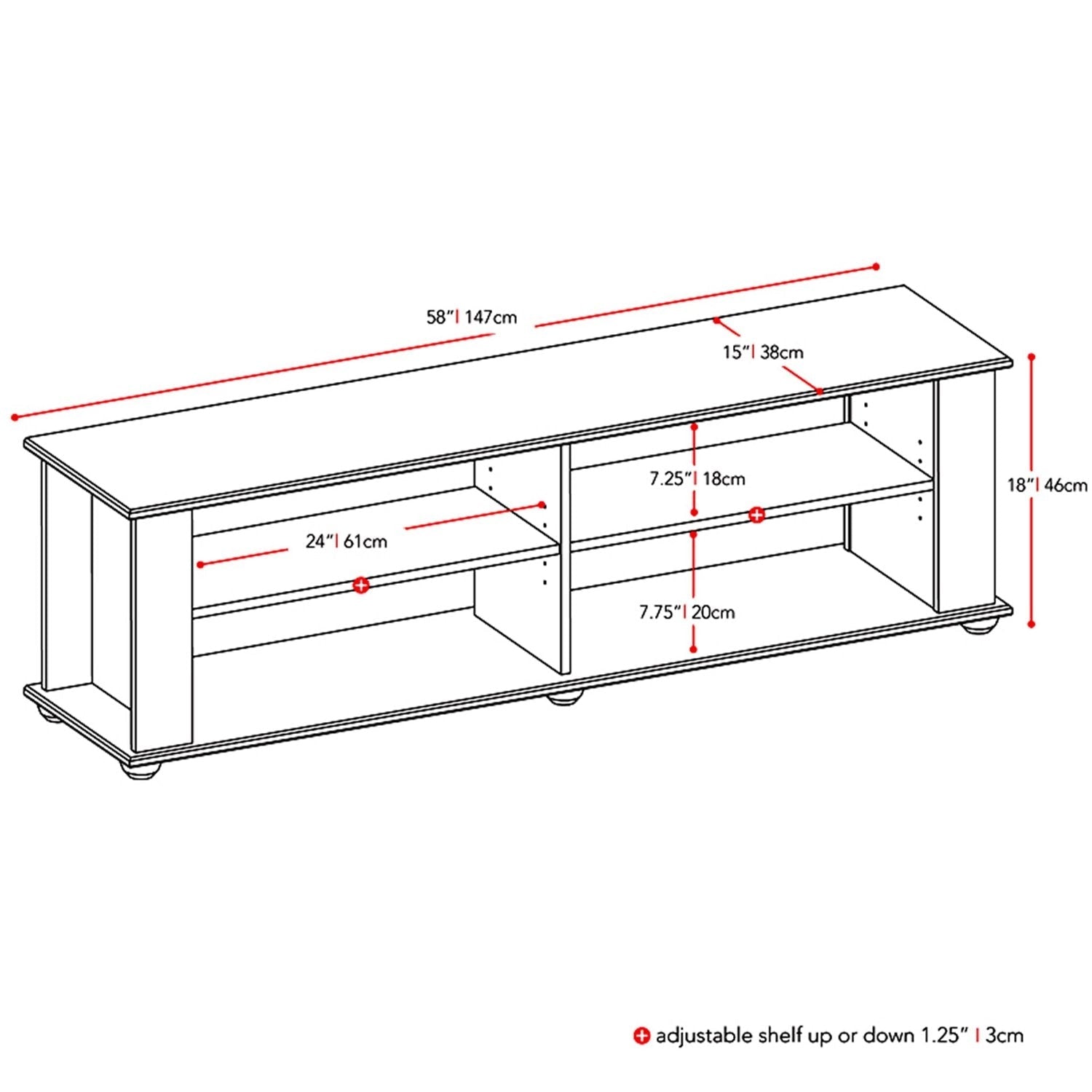 Modern Black TV Stand - Fits up to 68-inch TV-2