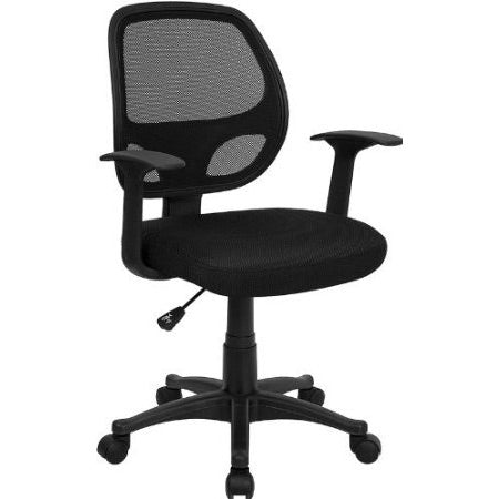 Black Mesh Mid-Back Office Chair-0