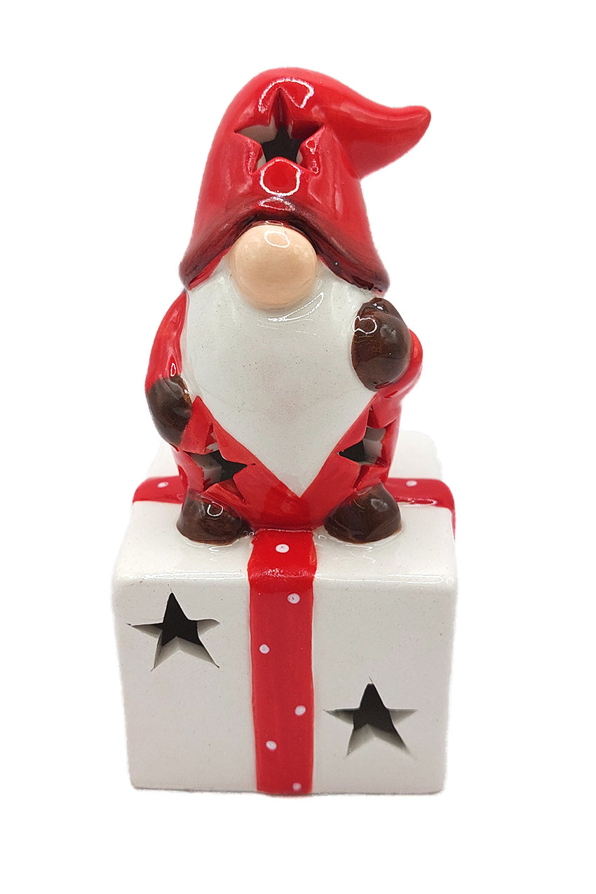 Christmas Ceramic Ornament - Christmas Gift with Gnome by Wizardi F07N7-8-2