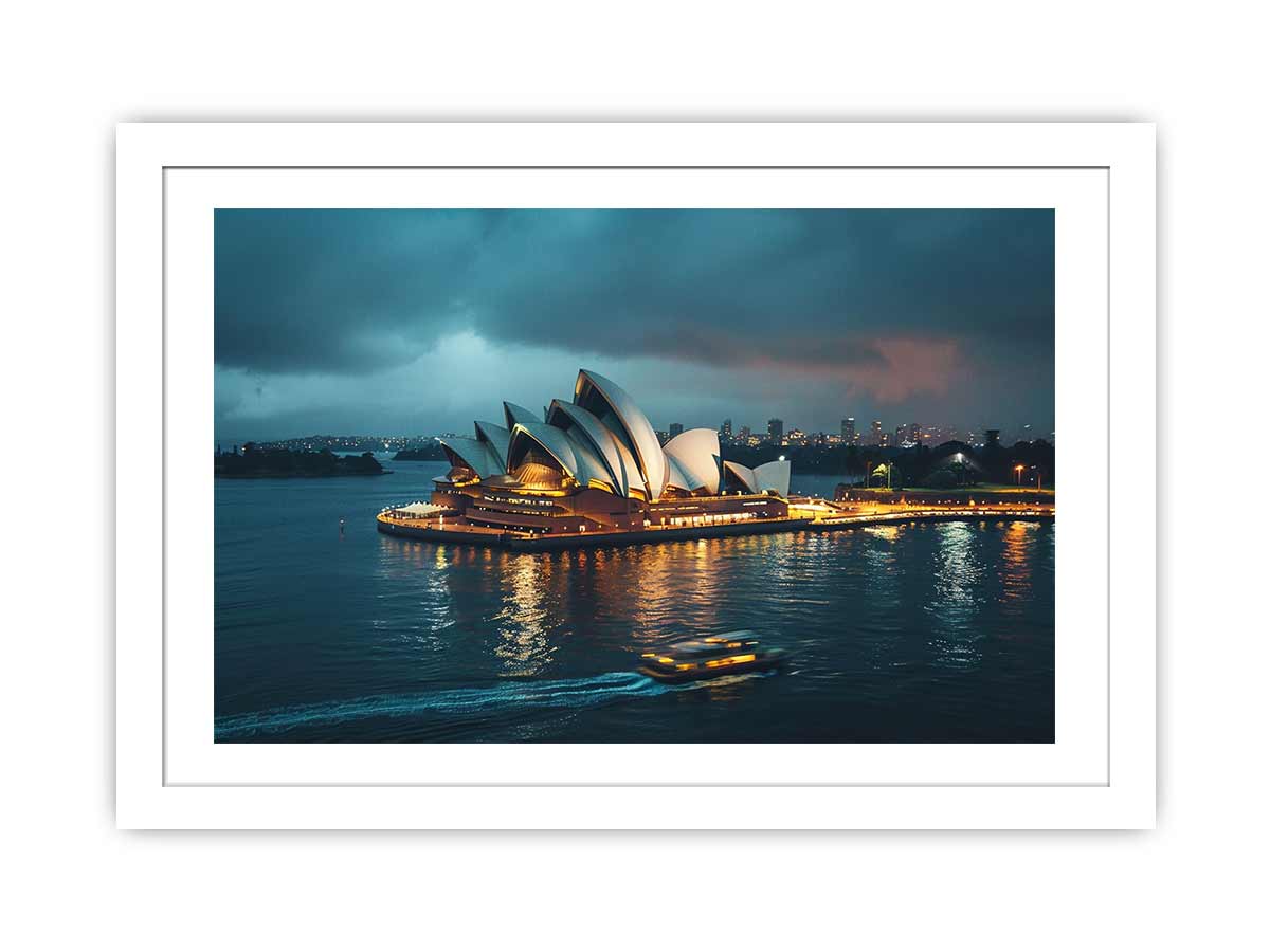 Opera House Black and  white Framed Print-1