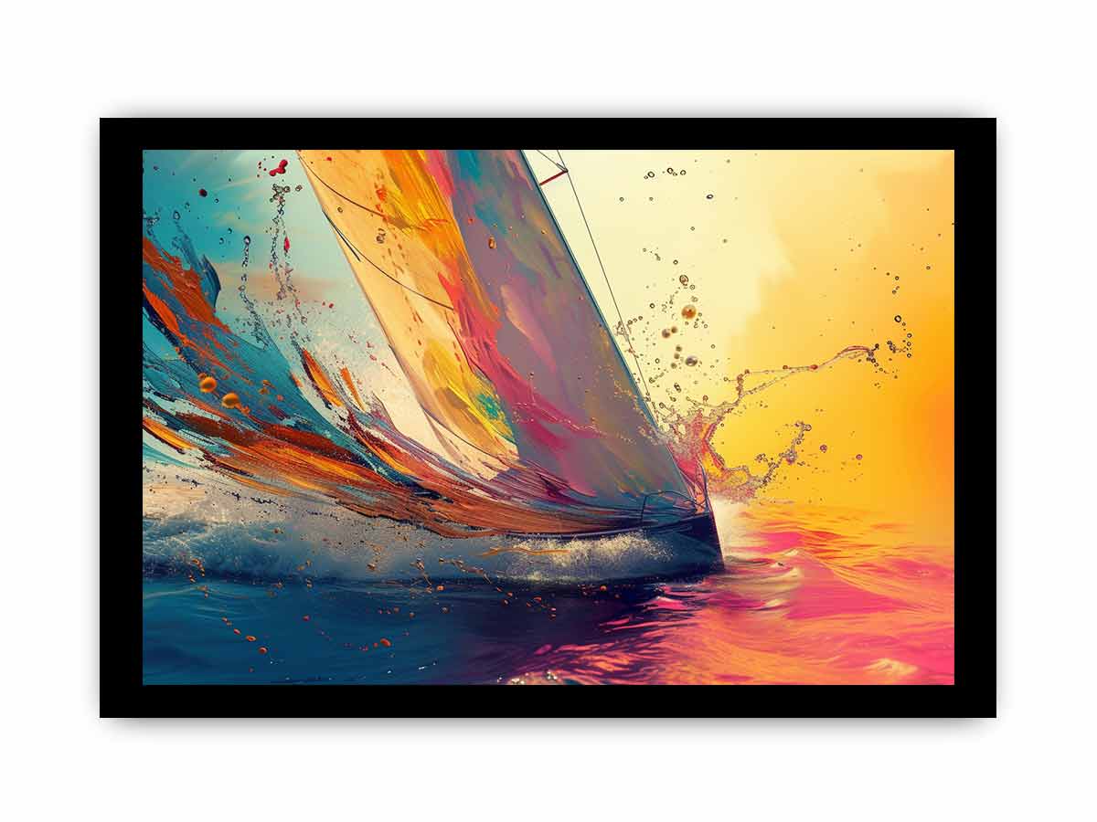 Sailboat Splash Framed Print-2