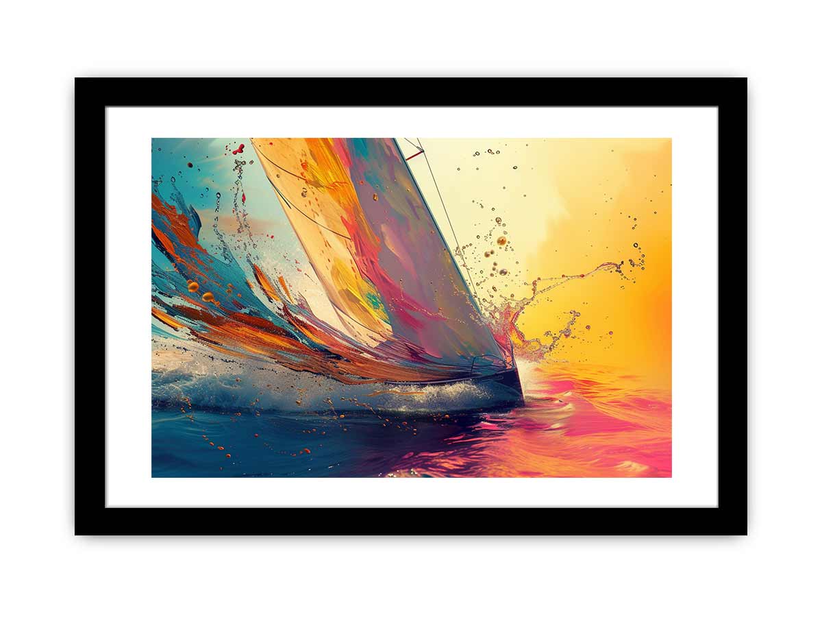 Sailboat Splash Framed Print-0