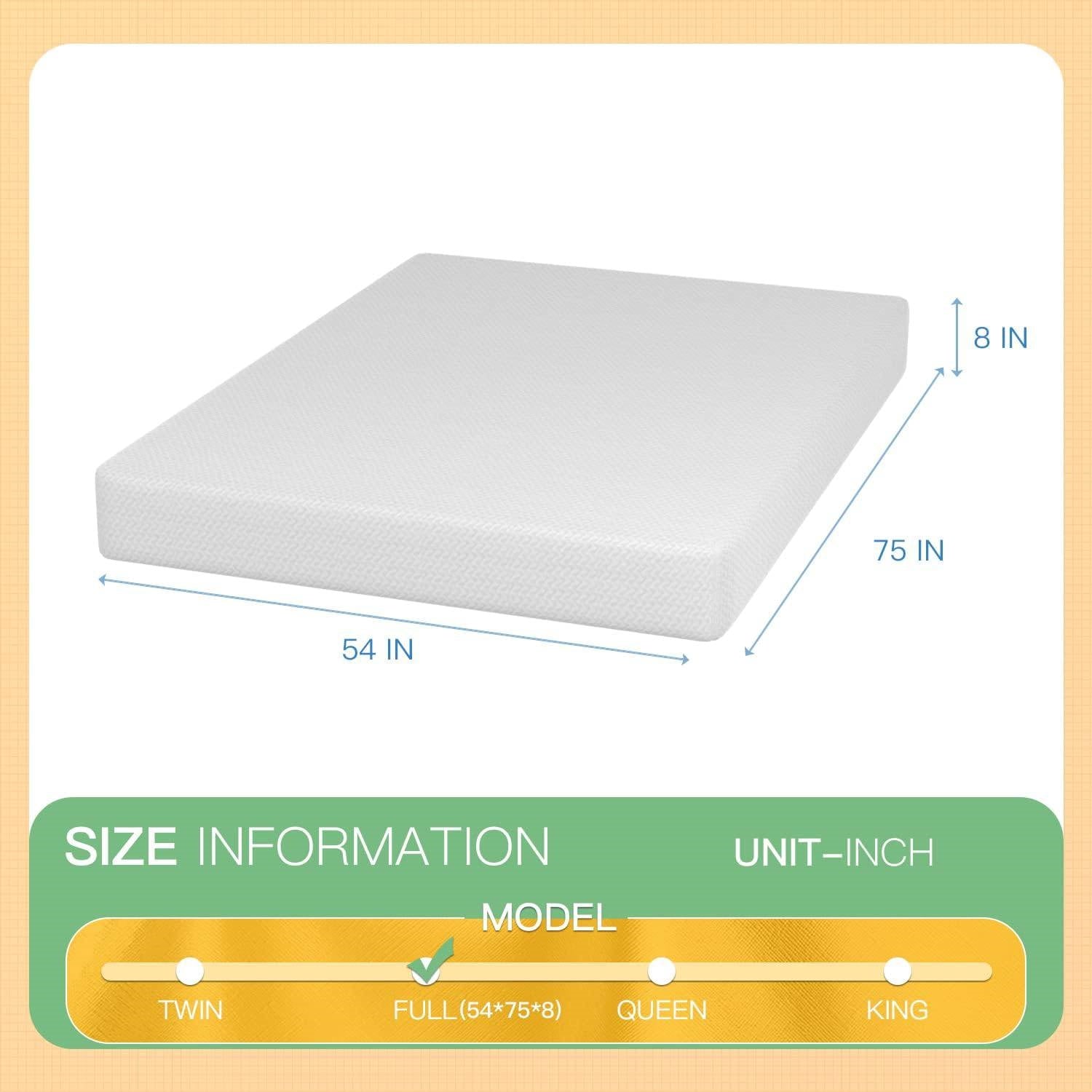 Full size 8-inch Thick Medium Firm Cool Gel Memory Foam Mattress-4