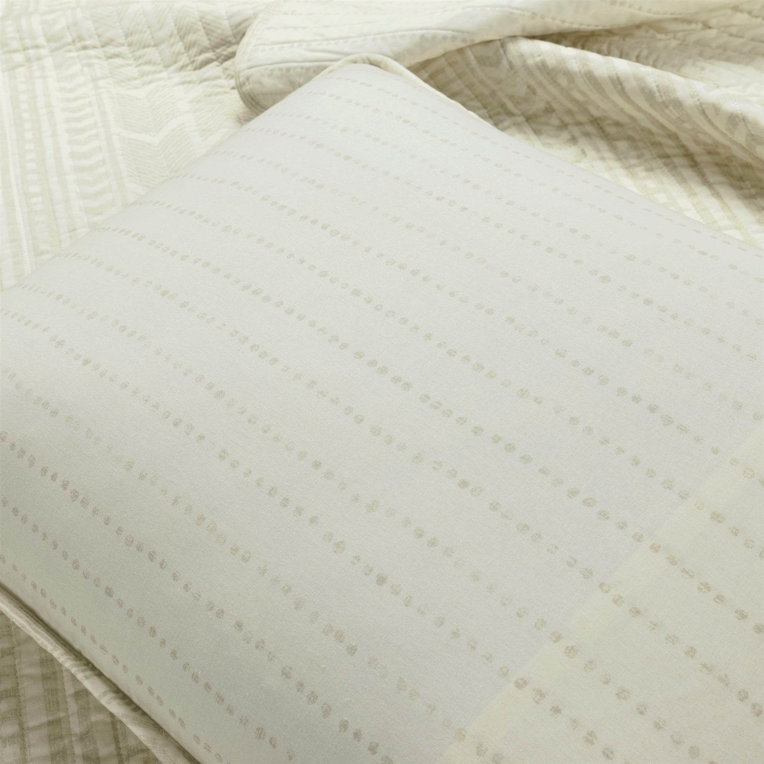 Full/Queen Scandinavian Chevron Ivory Beige Reversible Cotton Quilt Set-3