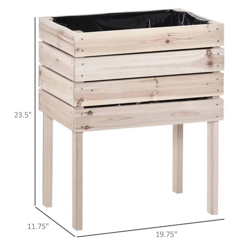 Farmhouse 4 Piece Wooden Elevated Raised Garden Bed Planter Box-4