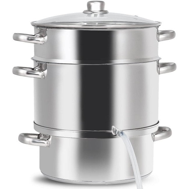 11 Quart Stainless Steel Steamer / Fruit Vegetable Juicer-0