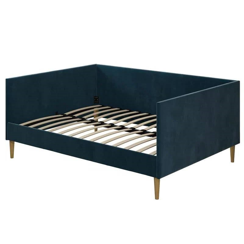 Full size Modern Navy Blue Upholstered Daybed-1