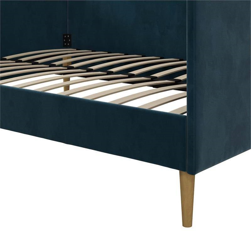 Full size Modern Navy Blue Upholstered Daybed-4