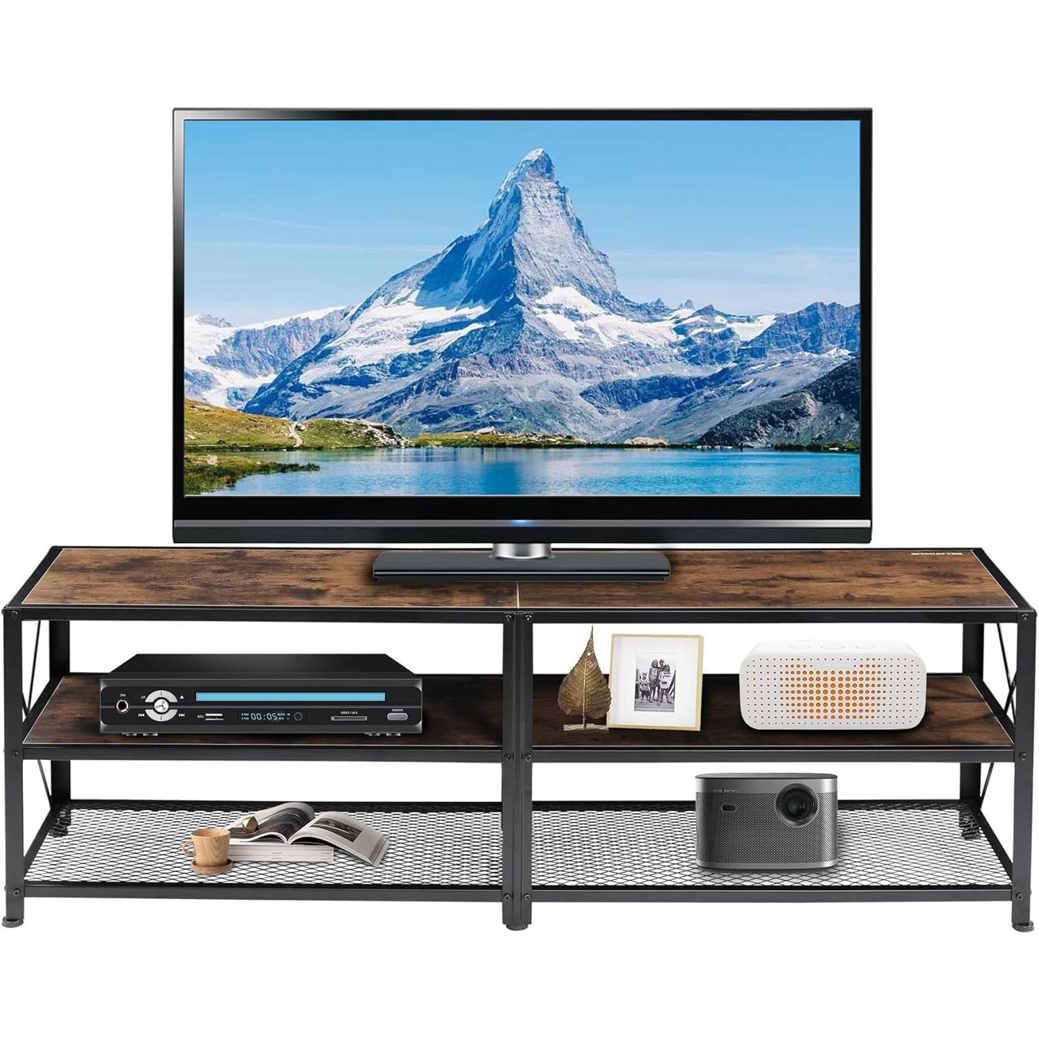 55-inch Industrial Style Metal Wood TV Stand for TV up to 65-inch-1