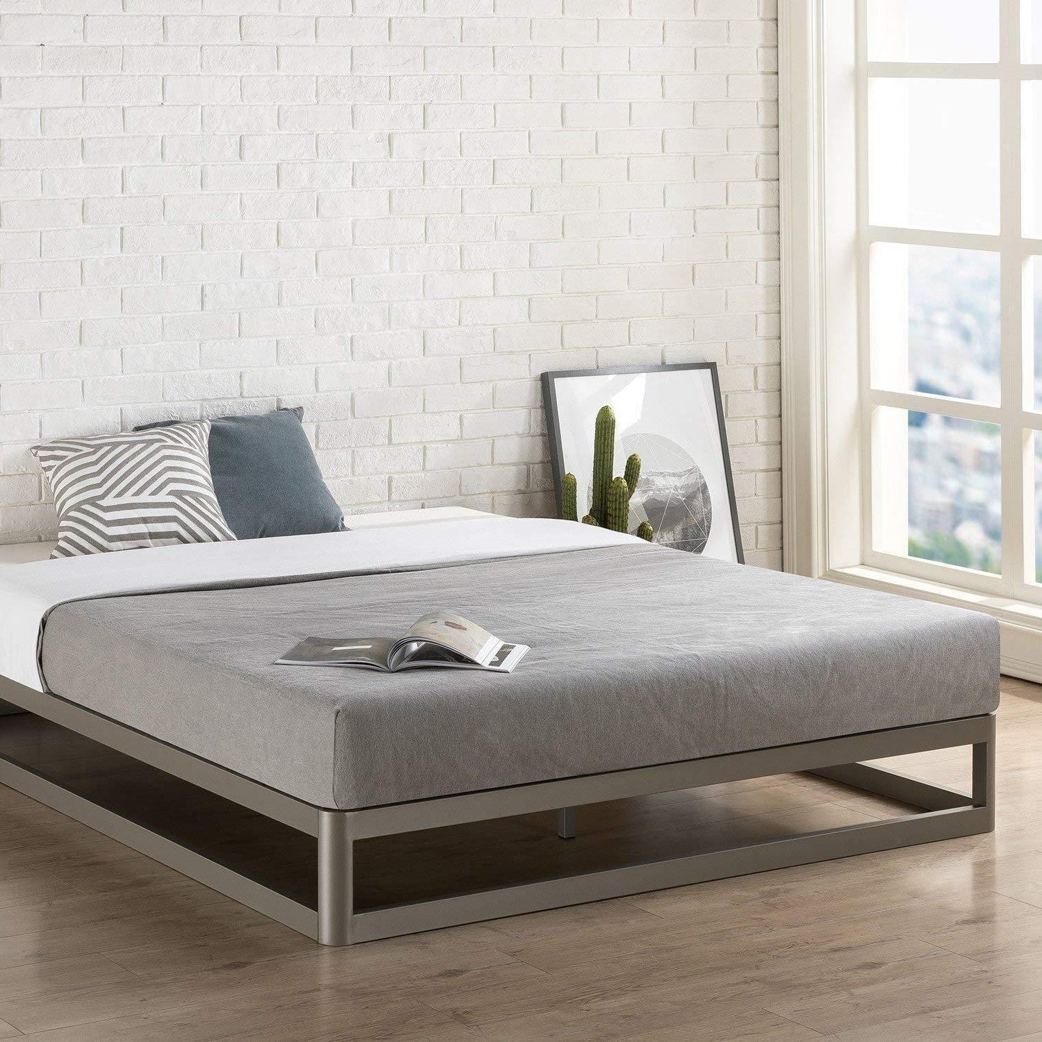 Full size Modern Heavy Duty Low Profile Metal Platform Bed Frame-1