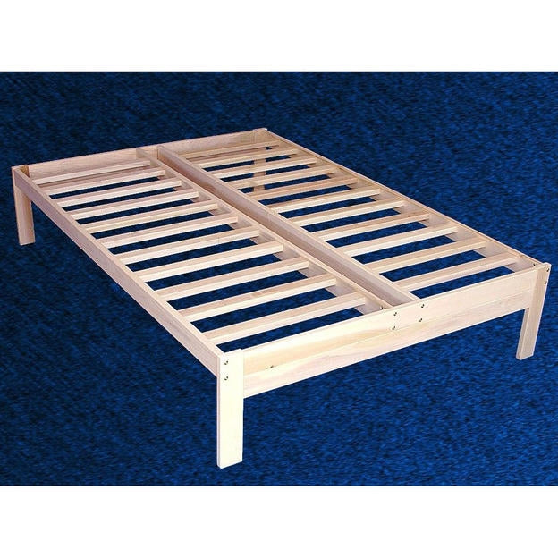 Full size Unfinished Wood Platform Bed Frame with Wooden Slats-0