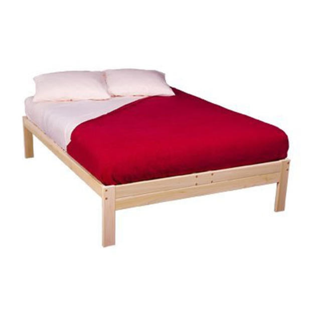 Full size Unfinished Wood Platform Bed Frame with Wooden Slats-1