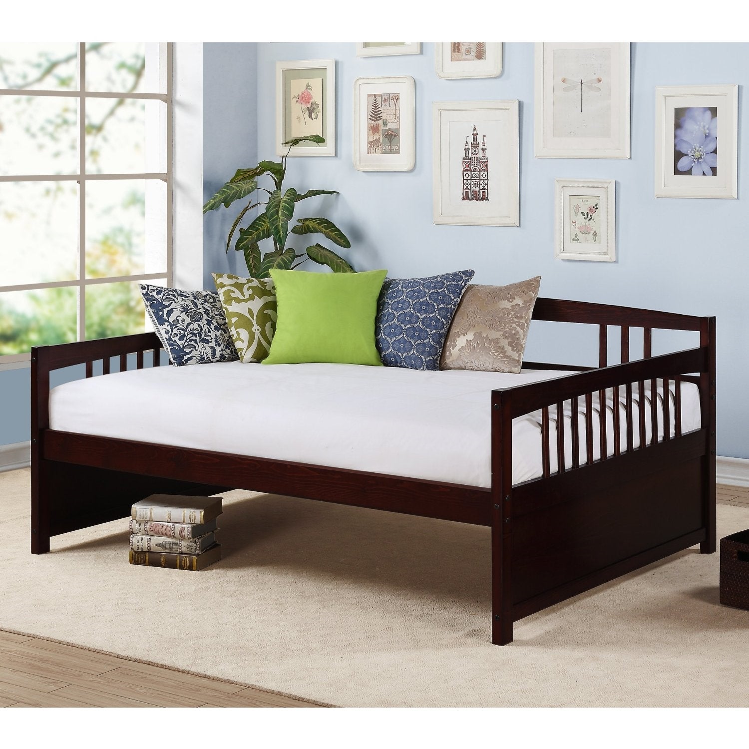 Full size Contemporary Daybed in Espresso Wood Finish-1