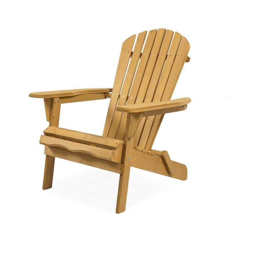 All Weather Adirondack Large Foldable Chair Natural Finish-1