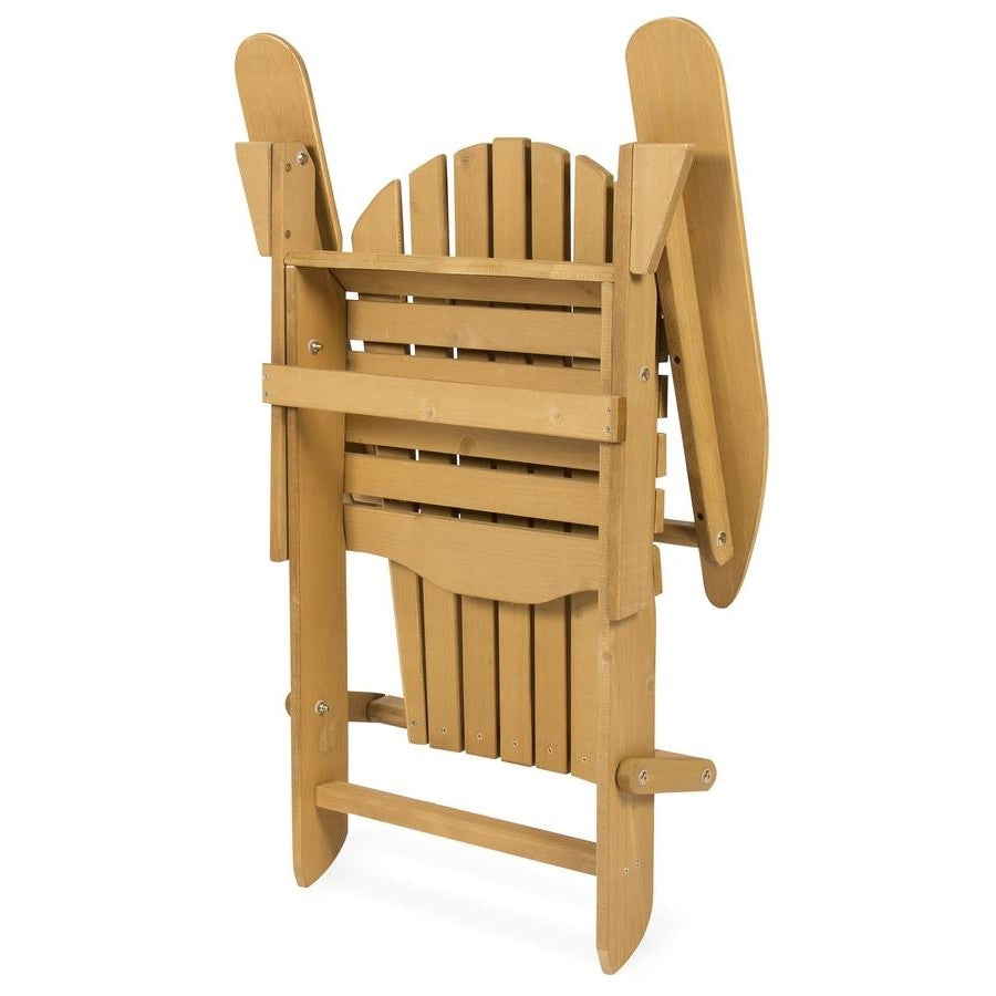 All Weather Adirondack Large Foldable Chair Natural Finish-3