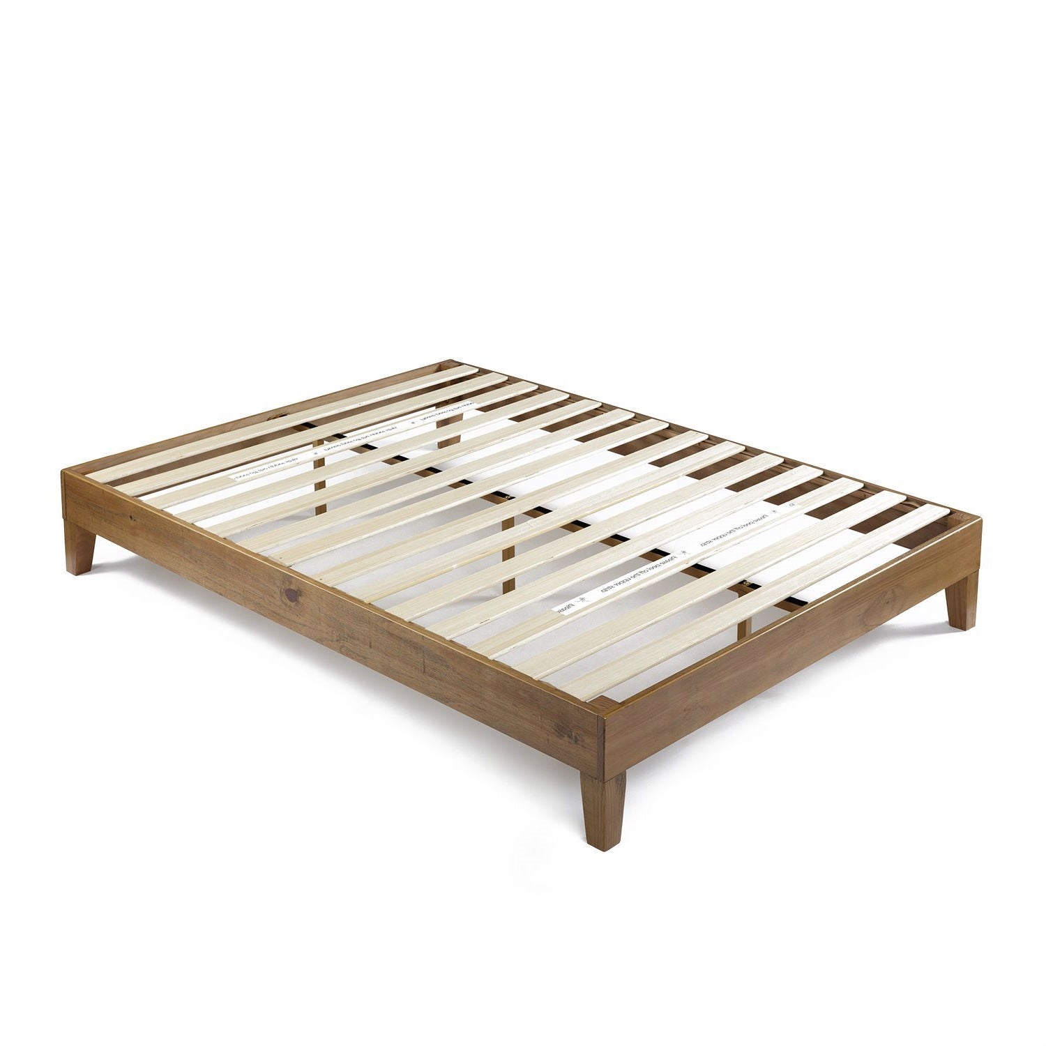 Full size Solid Wood Low Profile Platform Bed Frame in Pine Finish-2