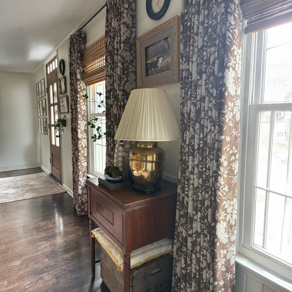 Faiga Vintage Style Brown Floral Jacquard Curtains