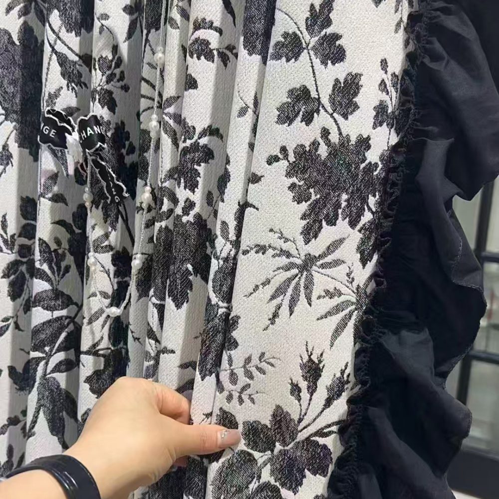 Faiga Vintage Style Brown Floral Jacquard Curtains