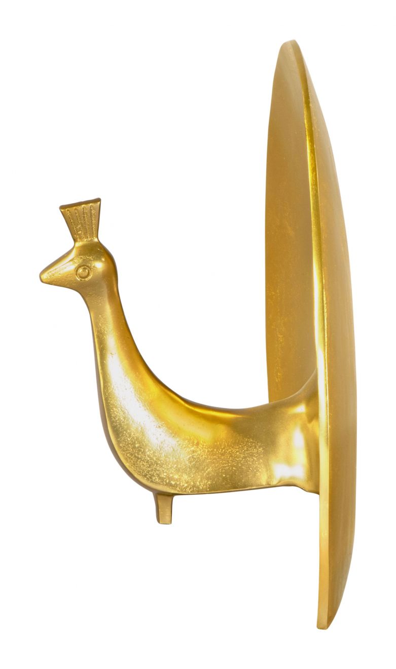 Fan Table Art Golden Aluminum Sculpture