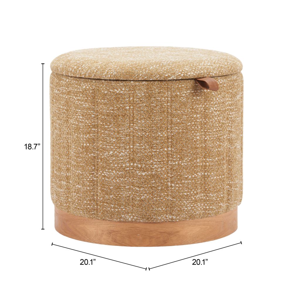 Fije Textured Fabric Storage Ottoman