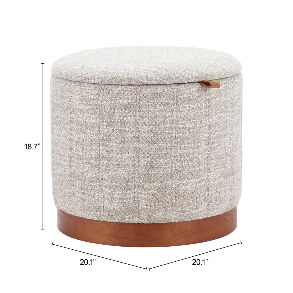 Fije Textured Fabric Storage Ottoman