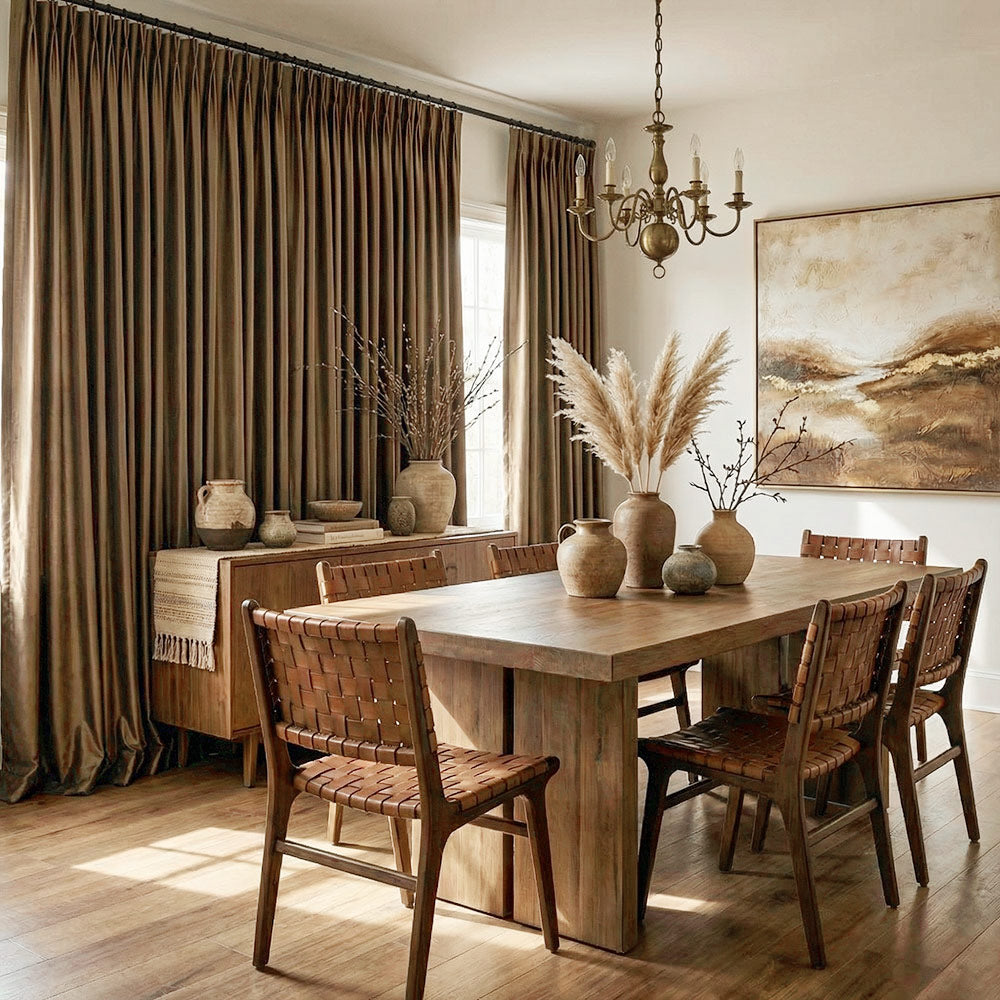Finley Faux Satin Polyester Curtains