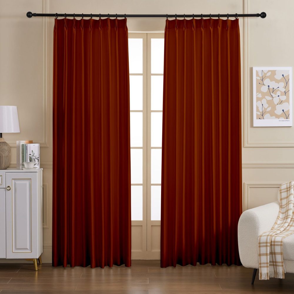 Finley Faux Satin Polyester Curtains