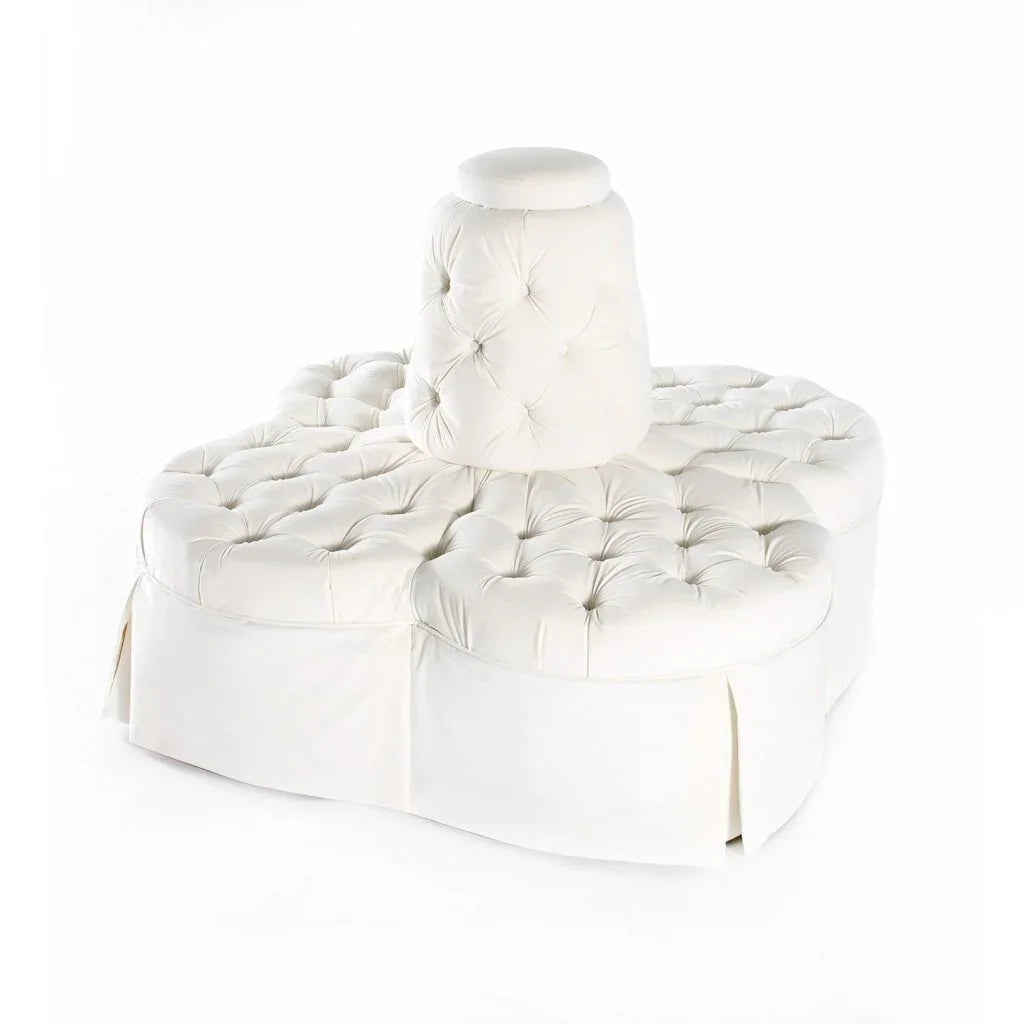 Fleur Island White Velvet Sofa
