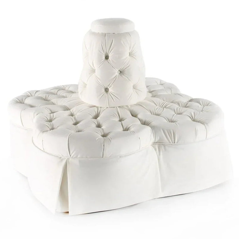 Fleur Island White Velvet Sofa