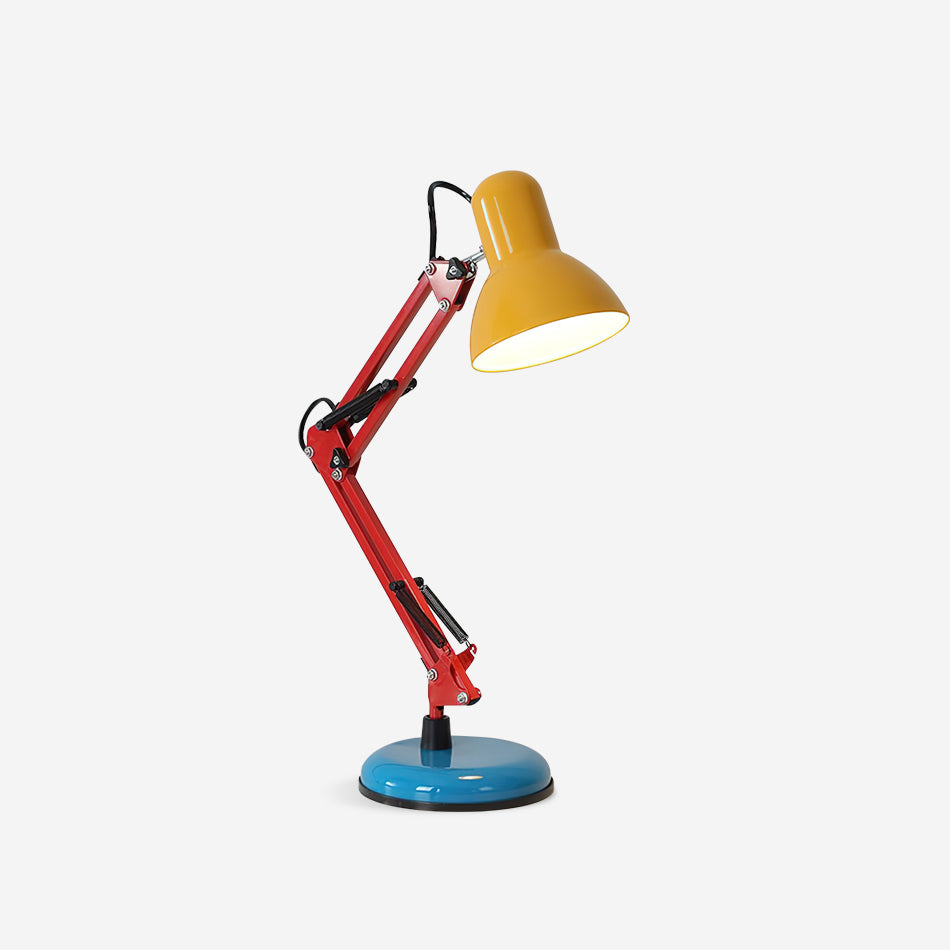 Primo | Memphis Style Adjustable Arm Table Lamp with Color Block Design for Desk Reading