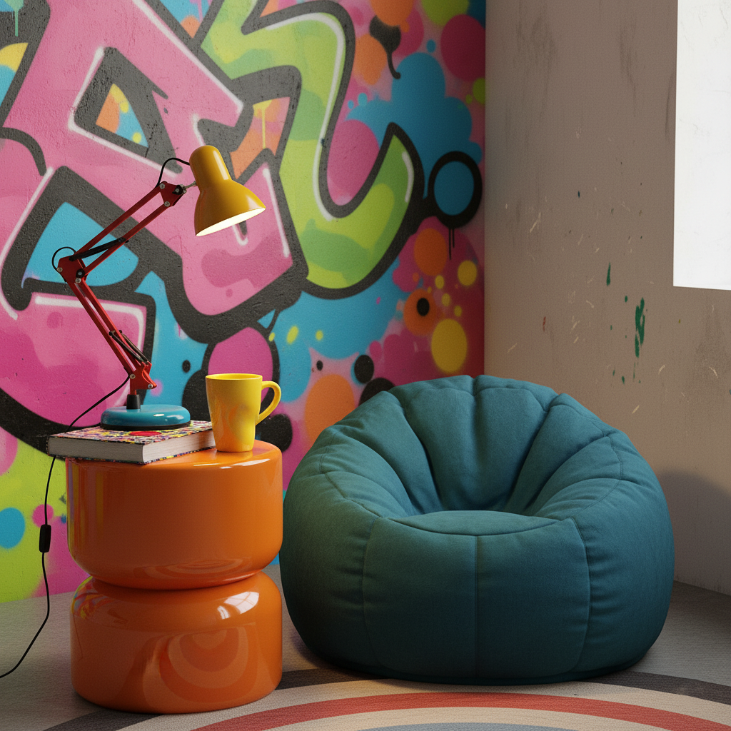 Primo | Memphis Style Adjustable Arm Table Lamp with Color Block Design for Desk Reading