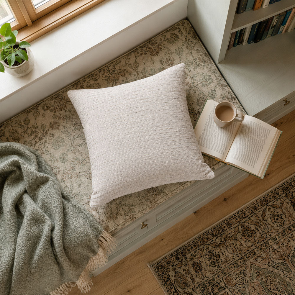 Flint Oatmeal Textured Weave Pillow Cover