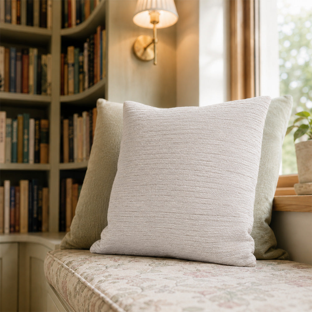 Flint Oatmeal Textured Weave Pillow Cover