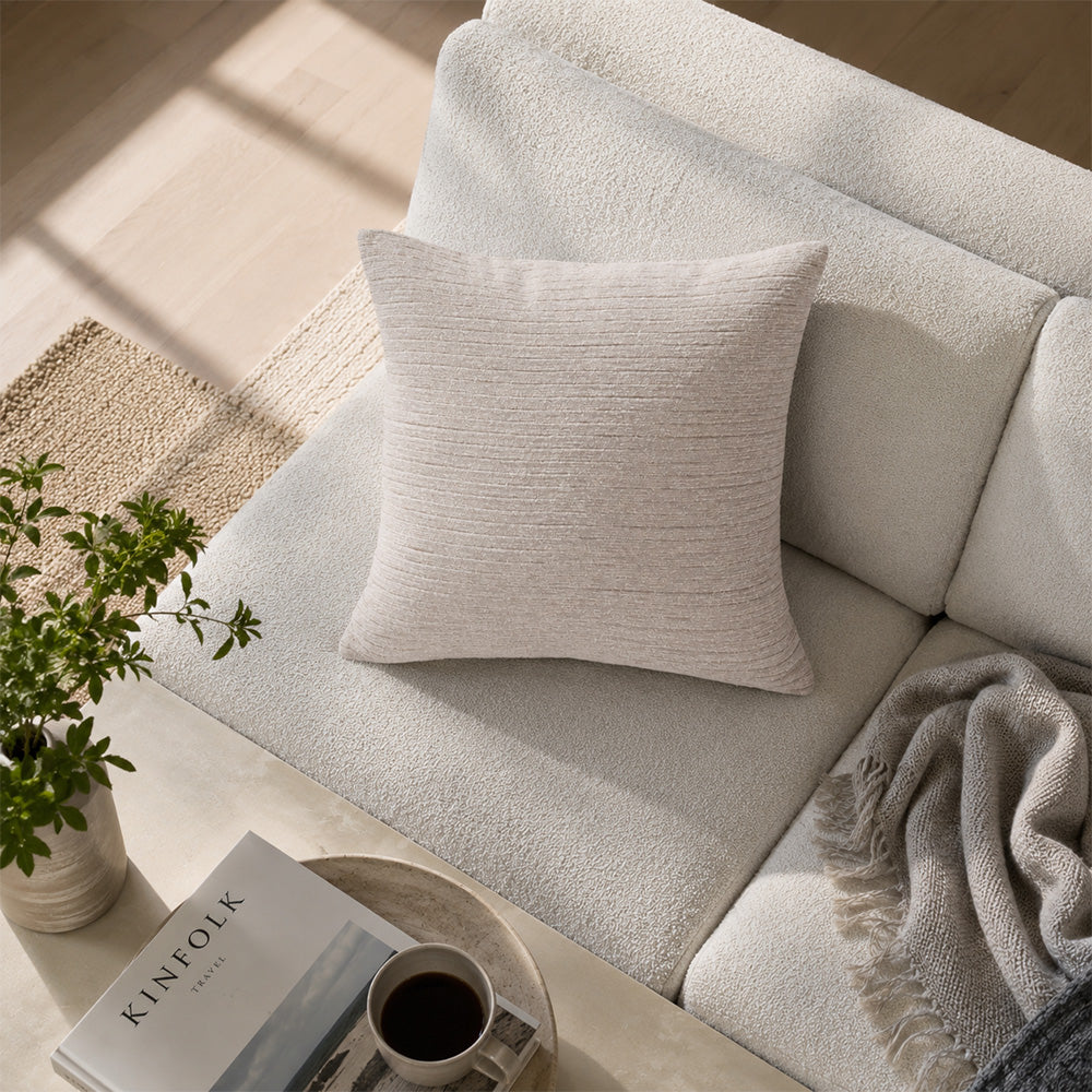 Flint Oatmeal Textured Weave Pillow Cover