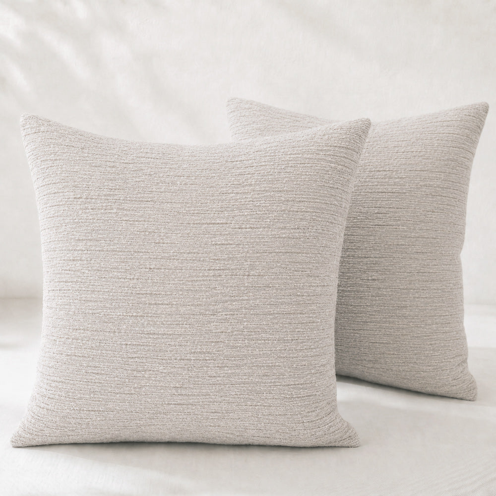 Flint Oatmeal Textured Weave Pillow Cover