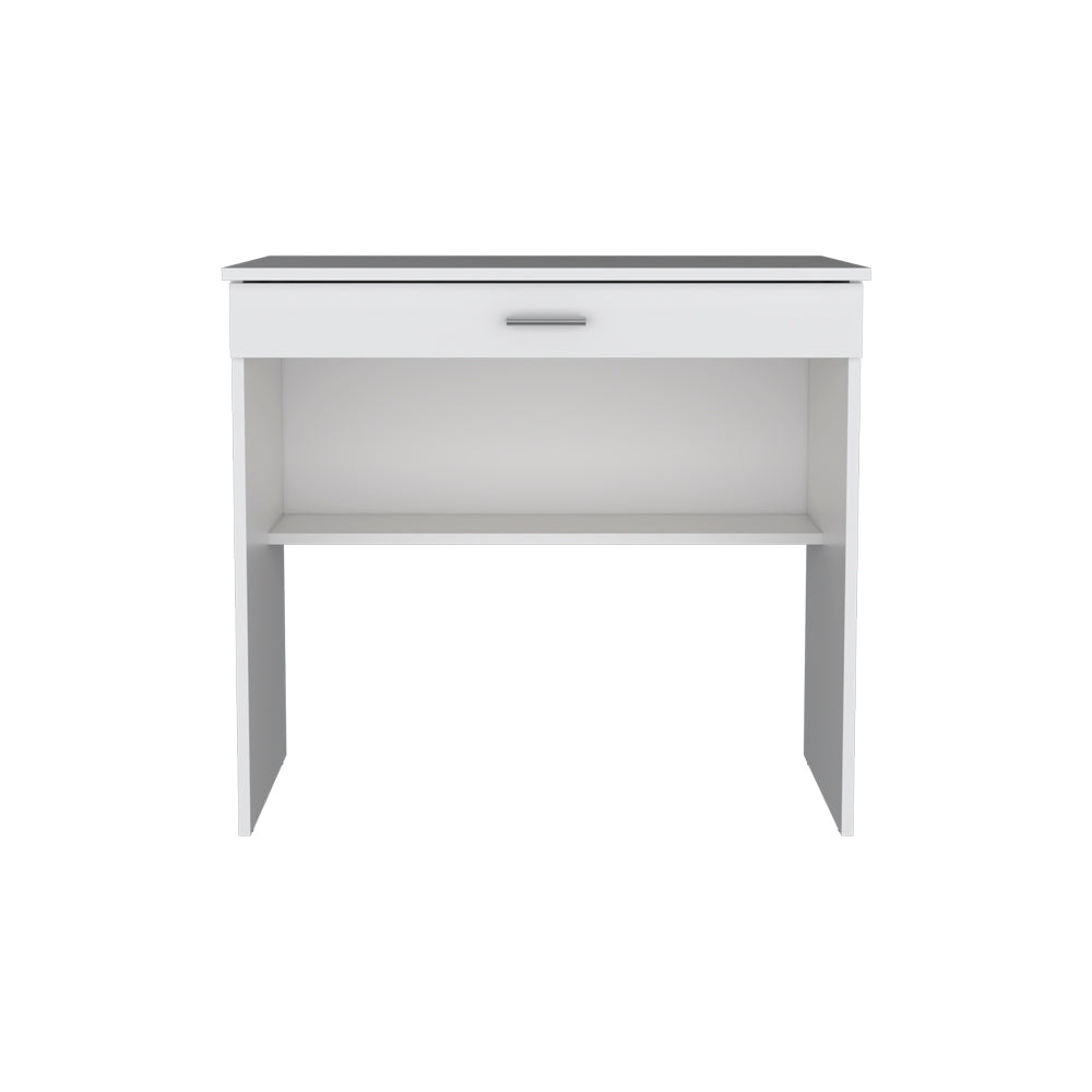 Desk Eden, One Open Shelf, One Drawer, White Finish-2