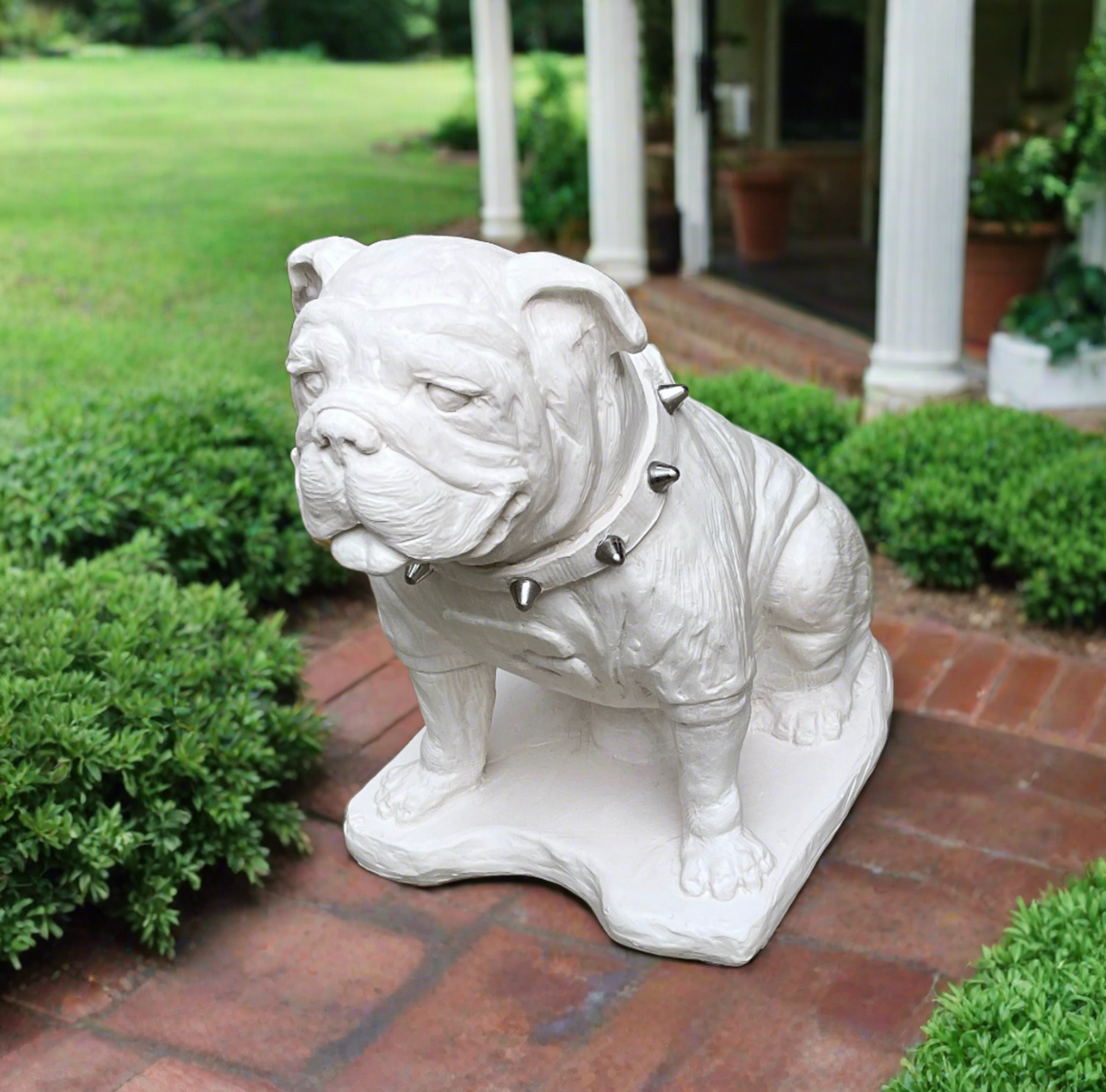 Georgia Bulldogs UGA Mascot White Cement Statue