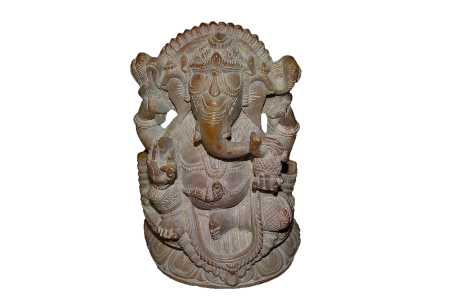 Handcrafted Sculpture Soapstone Elephant Head God Ganesha - Small-2