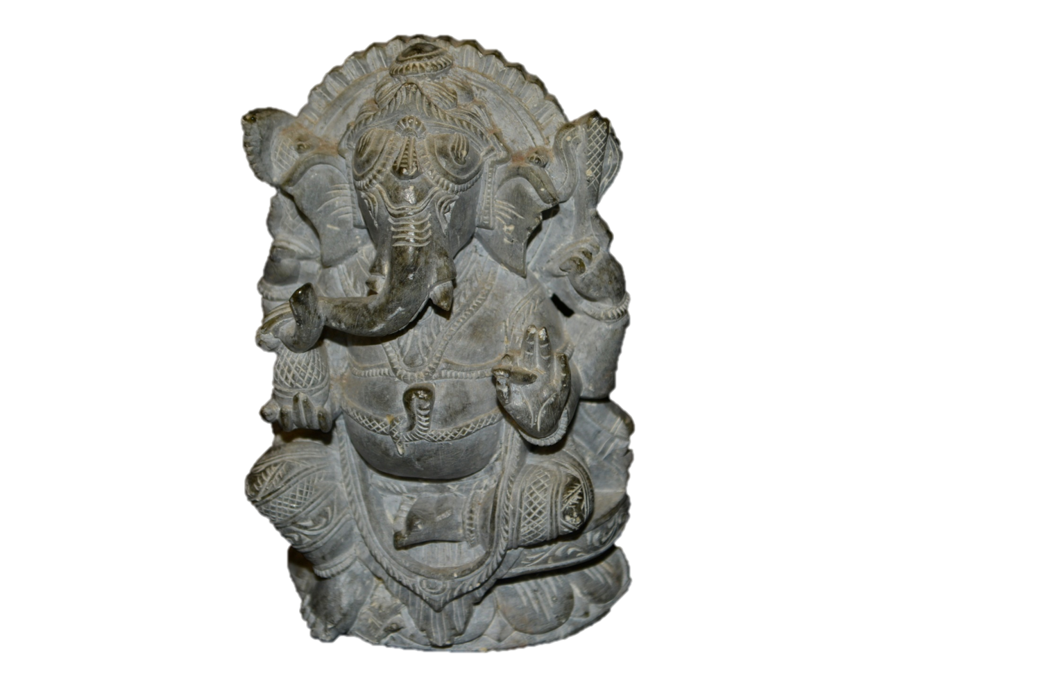 Handcrafted Sculpture Soapstone Elephant Head God Ganesha - Small-3