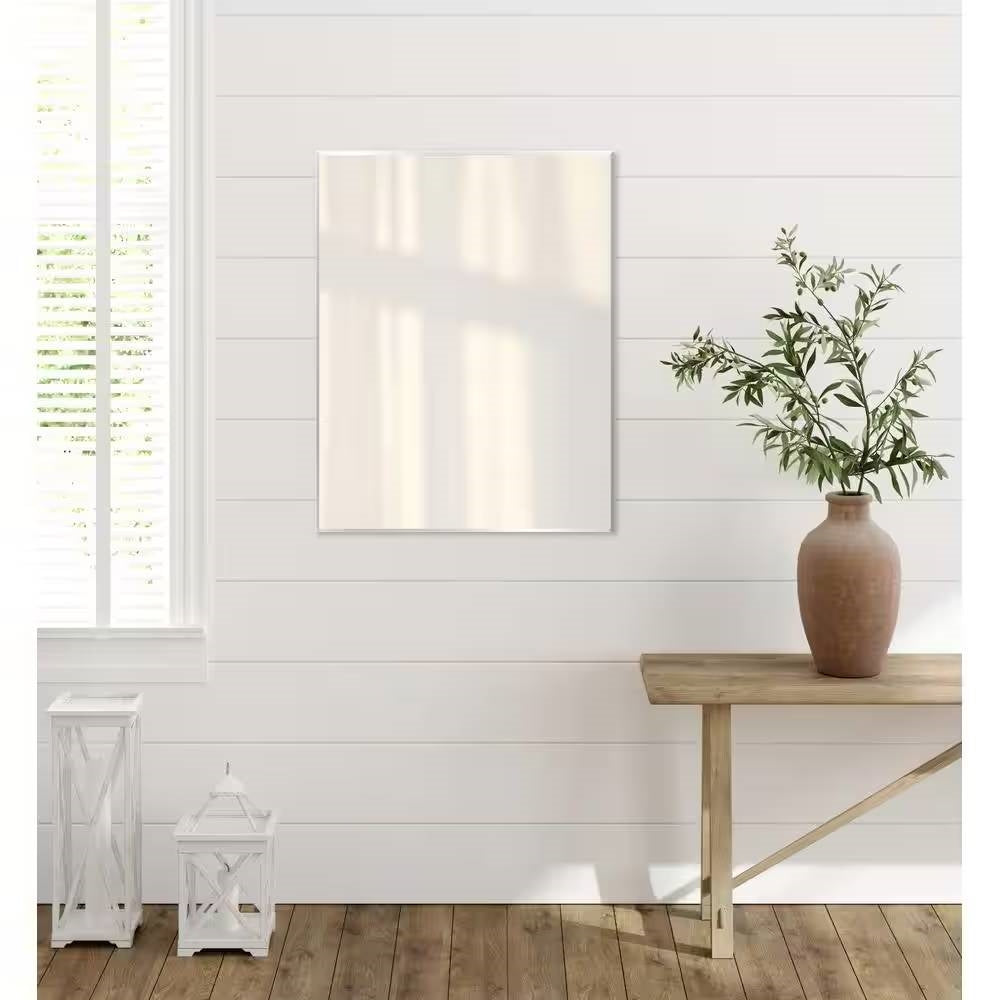 36-in x 30-in Flush Mount Bathroom Wall Mirror - Hang Vertically or Horizontally-0